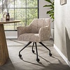 BelaLuz Modern Scandinavische eetkamerstoel Turn met wieltjes Hoven zand