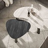 BelaLuz Modern hotel chique salontafel Ronin organisch set van 2 travertin zwart grijs