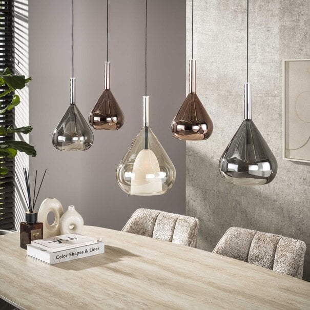 BelaLuz Modern design hanglamp Talin 5-lichts zwart