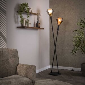 BelaLuz Modern design vloerlamp Talin 2-lichts zwart