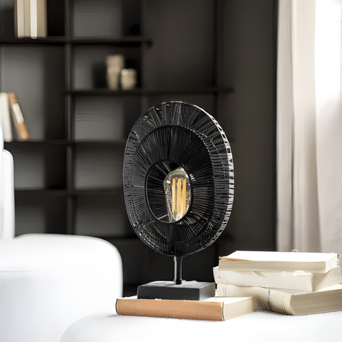 Moderne tafellamp Ovo 1-lichts zwart