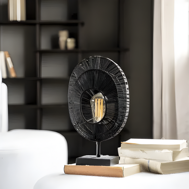 By-Boo Moderne tafellamp Ovo 1-lichts zwart