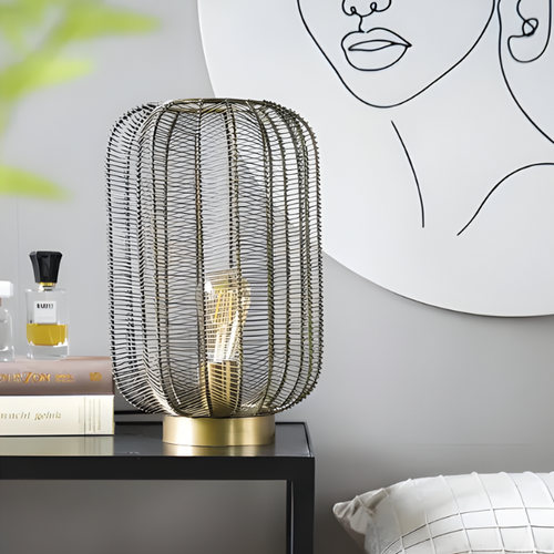 Industriële tafellamp Carbo 1-lichts brons