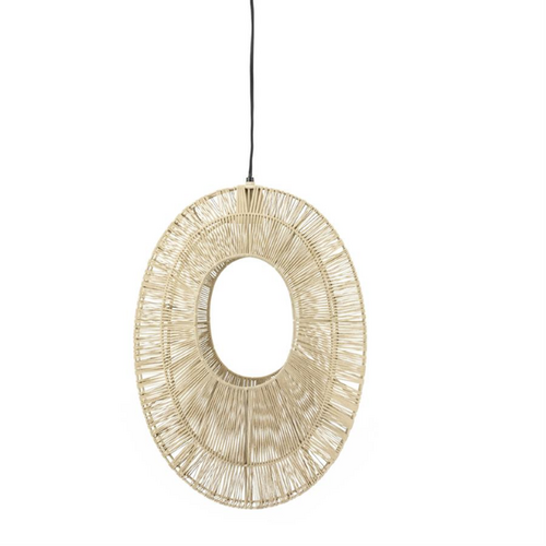 Landelijke Ibiza stijl hanglamp Ovo 1-lichts naturel