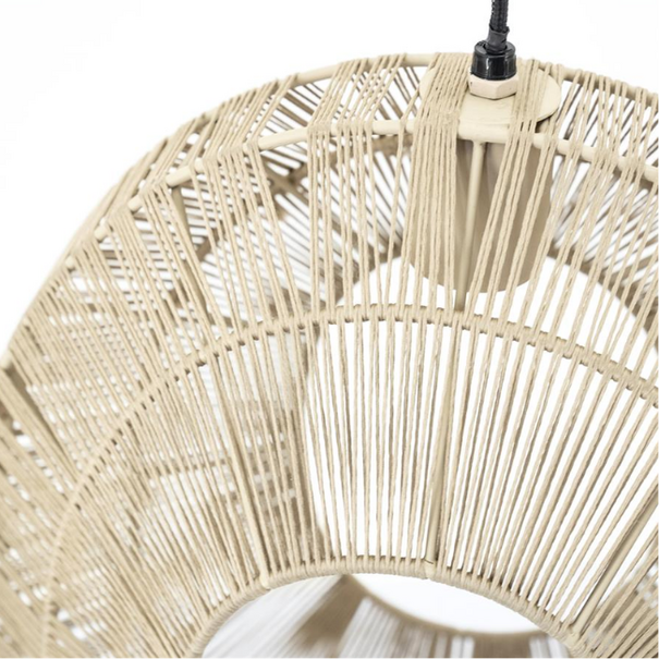 By-Boo Landelijke Ibiza stijl hanglamp Ovo 1-lichts naturel