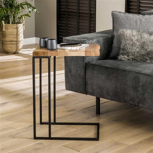 Landelijke laptoptafel Bruno massief acaciahout naturel