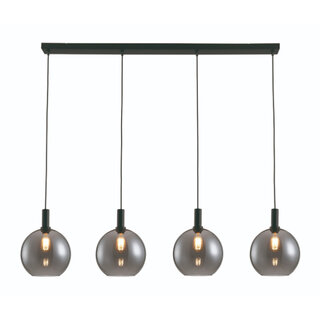 Hanglamp Chandra 4-lichts zwart smoke glas