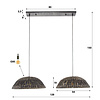 BelaLuz Industriële hanglamp Trenzando 2-lichts dome zwart nikkel