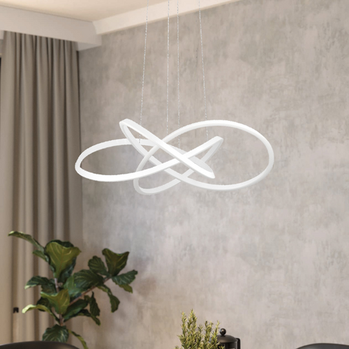 Modern design hanglamp Riaza 1-lichts wit Ø90 cm