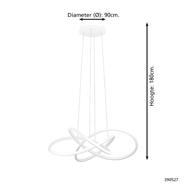 Stars of Light Modern design hanglamp Riaza 1-lichts wit Ø90 cm