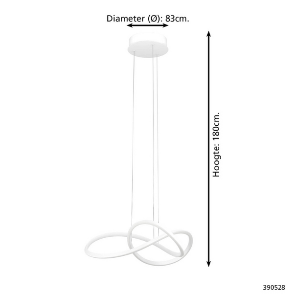 Stars of Light Modern design hanglamp Riaza 1-lichts wit Ø83 cm