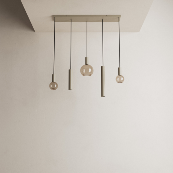 Ztahl Modern design hanglamp Riva 5-lichts quartz
