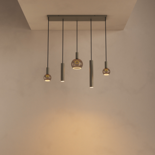 Hanglamp Riva 5-lichts quartz