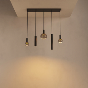 Ztahl Modern industriële hanglamp Riva 5-lichts platinum op balk