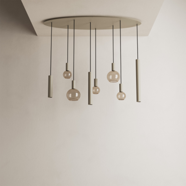 Ztahl Modern design hanglamp Riva 8-lichts ovaal quartz