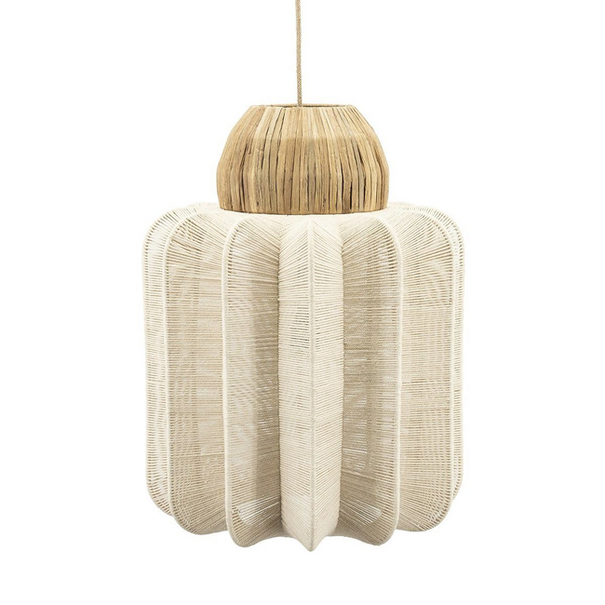 By-Boo Landelijke Ibiza stijl hanglamp Reb 1-lichts crème