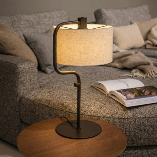 Retro chique tafellamp Jacqueline 1-lichts anodic brown