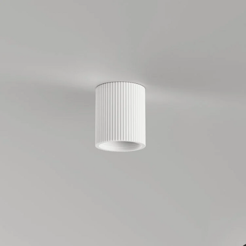 Moderne plafondlamp Toulouse 1-lichts ribbel overschilderbaar gips