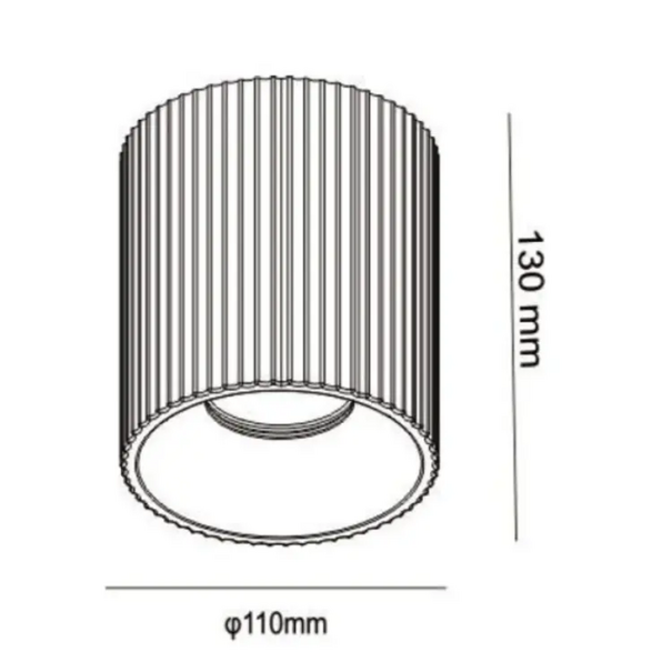 Artdelight Moderne plafondlamp Toulouse 1-lichts ribbel overschilderbaar gips