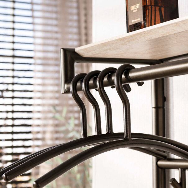 BelaLuz Modern chique kapstok Nala 14 haken hoog travertin