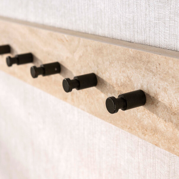 BelaLuz Moderne Japandi kapstok Tavero 6 haken travertinlook