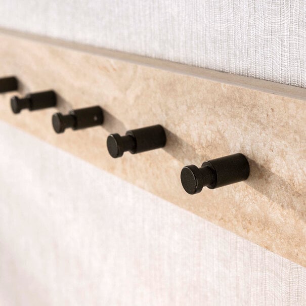 BelaLuz Moderne Japandi kapstok Travero 6 haken travertinlook