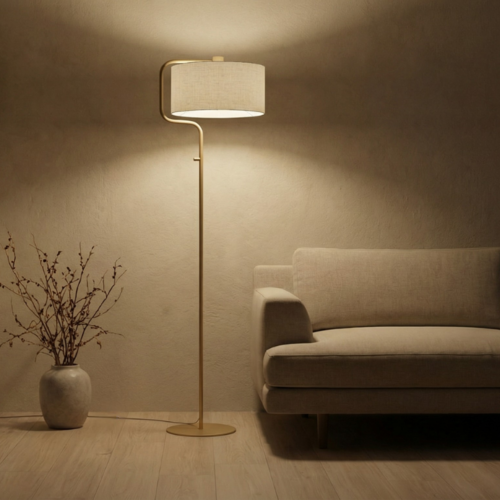 Modern Scandinavische vloerlamp Jacqueline 1-lichts crème