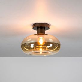 Plafondlamp Sorro 1-lichts amber glas