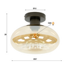 BelaLuz Moderne plafondlamp Sorro 1-lichts amber glas