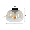 BelaLuz Moderne plafondlamp Pulse 1-lichts amber glas