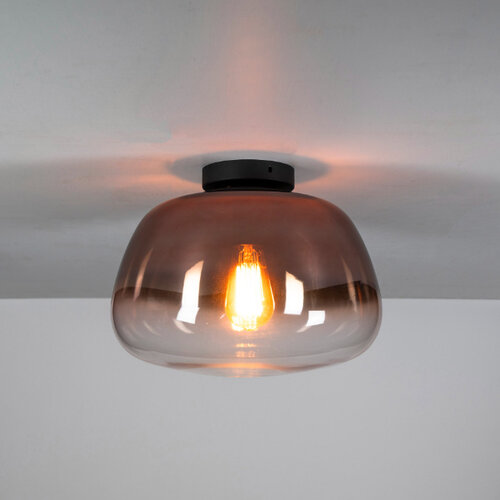 Moderne plafondlamp Pulse 1-lichts koper glas