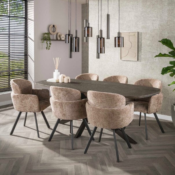 BelaLuz Modern chique hanglamp Calore 9-lichts Sienna brown