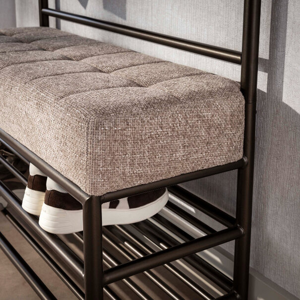 BelaLuz Modern hotel chique garderobebank Lema 11 haken drift brown