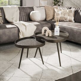 Salontafel Conco set van 2 niervormig brons liquid metal