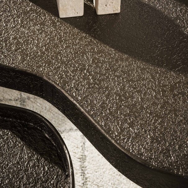 BelaLuz Industriële salontafel Conco set van 2 niervormig brons liquid metal