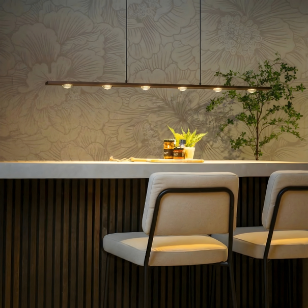 ETH Moderne hanglamp Jake 6-lichts anodic brown