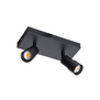 Modern minimalistische opbouwspot Liam 2-lichts zwart