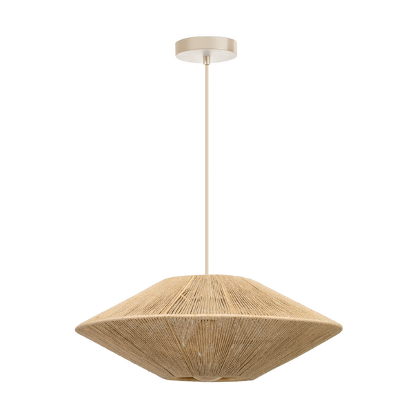 ETH Landelijke Ibiza stijl hanglamp Milou 1-lichts zand Ø50 cm