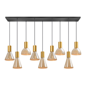 ETH Modern hotel chique hanglamp Lisa 9-lichts messing