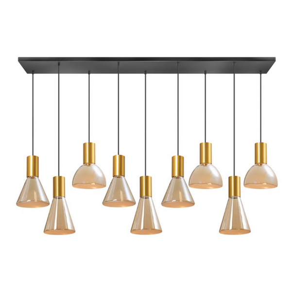 ETH Modern hotel chique hanglamp Lisa 9-lichts messing