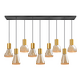 Modern hotel chique hanglamp Lisa 9-lichts messing