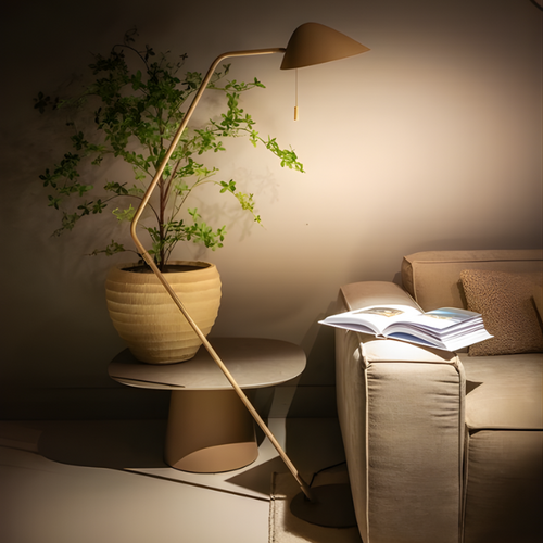 Modern Scandinavische vloerlamp Lotte 1-lichts zand