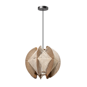 ETH Landelijke Japandi hanglamp Jessica 1-lichts small walnut