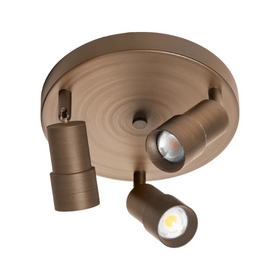 Opbouwspot Liam 3-lichts rond brons