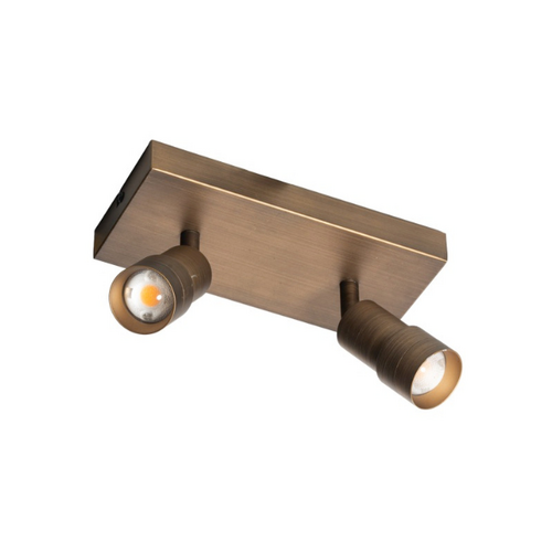 Retro klassieke opbouwspot Liam 2-lichts brons