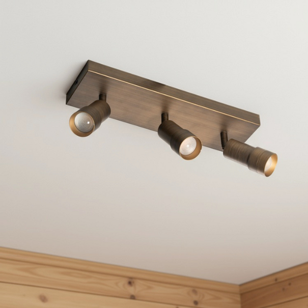 ETH Retro klassieke opbouwspot Liam 3-lichts brons