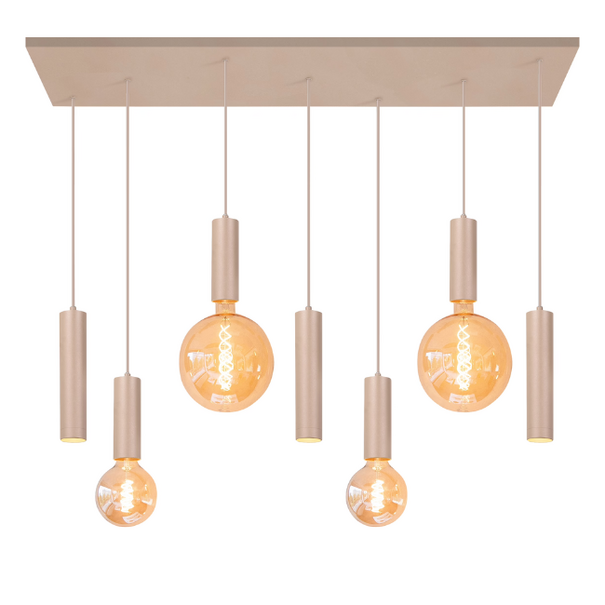 Highlight Modern Scandinavische hanglamp Locarno 7-lichts 130 cm zand