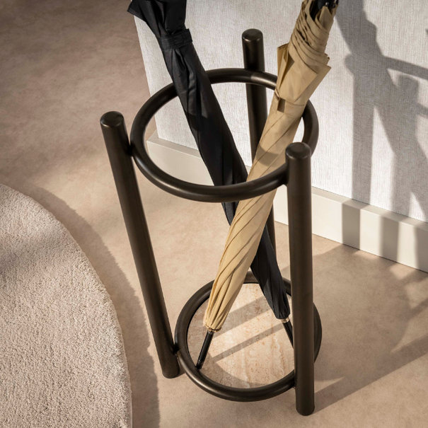 BelaLuz Modern chique paraplubak Nala rond drift brown