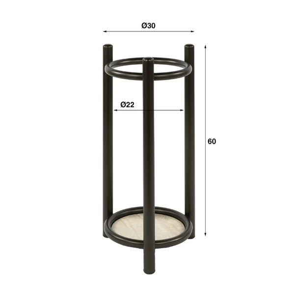 BelaLuz Modern chique paraplubak Lema rond drift brown