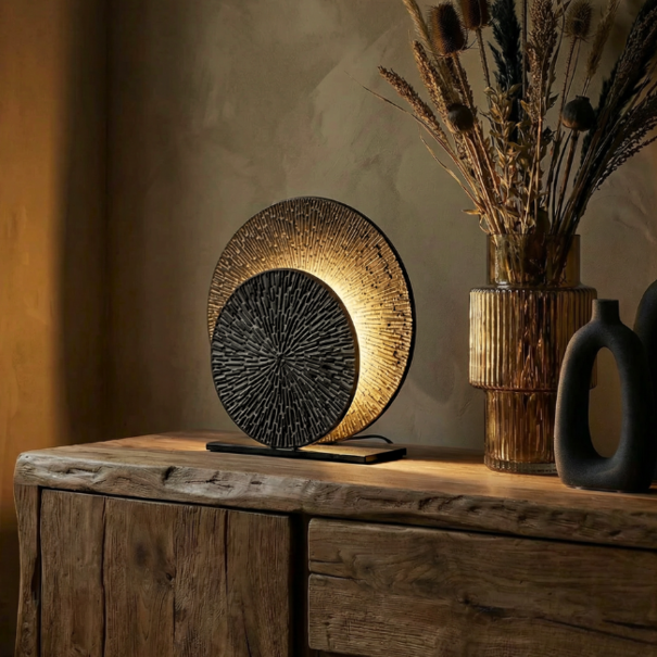 BelaLuz Industriële Moderne tafellamp Altin small 1-lichts zwart